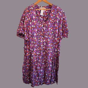 Vintage 1990s Expressions Plus Floral Print Button Front Romper